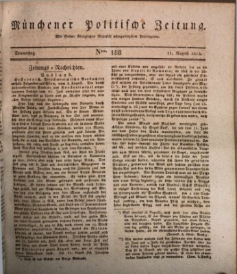 Münchener politische Zeitung (Süddeutsche Presse) Donnerstag 11. August 1825