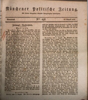 Münchener politische Zeitung (Süddeutsche Presse) Samstag 20. August 1825