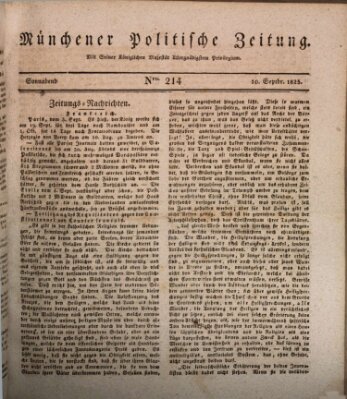 Münchener politische Zeitung (Süddeutsche Presse) Samstag 10. September 1825