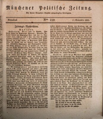 Münchener politische Zeitung (Süddeutsche Presse) Samstag 17. September 1825