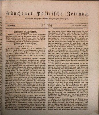 Münchener politische Zeitung (Süddeutsche Presse) Mittwoch 28. September 1825