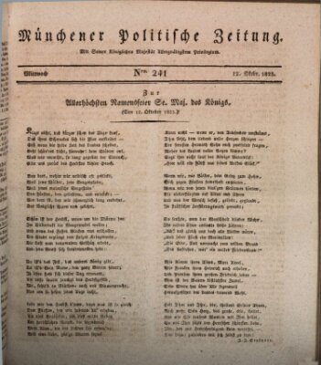 Münchener politische Zeitung (Süddeutsche Presse) Mittwoch 12. Oktober 1825