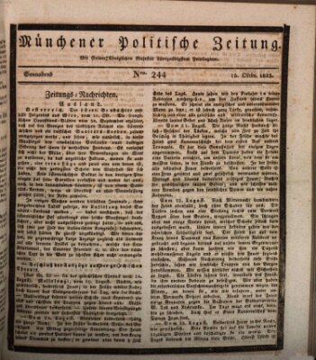 Münchener politische Zeitung (Süddeutsche Presse) Samstag 15. Oktober 1825