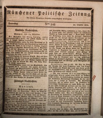 Münchener politische Zeitung (Süddeutsche Presse) Donnerstag 20. Oktober 1825