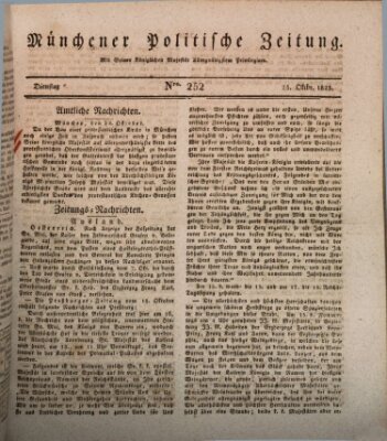Münchener politische Zeitung (Süddeutsche Presse) Dienstag 25. Oktober 1825