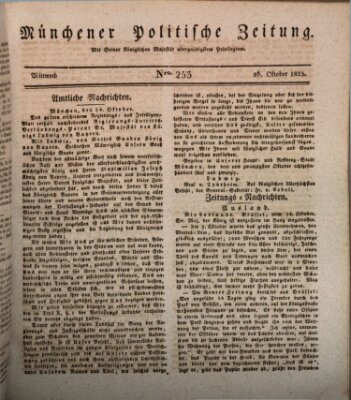 Münchener politische Zeitung (Süddeutsche Presse) Mittwoch 26. Oktober 1825