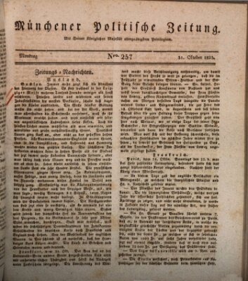 Münchener politische Zeitung (Süddeutsche Presse) Montag 31. Oktober 1825