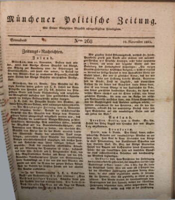 Münchener politische Zeitung (Süddeutsche Presse) Samstag 12. November 1825