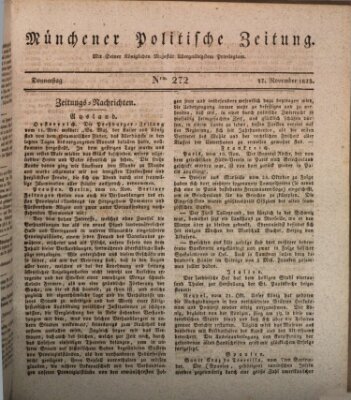 Münchener politische Zeitung (Süddeutsche Presse) Donnerstag 17. November 1825