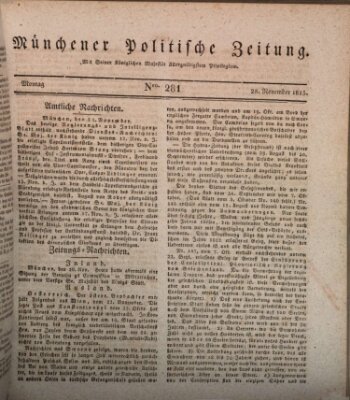 Münchener politische Zeitung (Süddeutsche Presse) Montag 28. November 1825