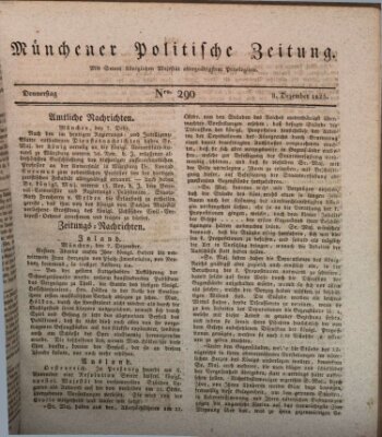 Münchener politische Zeitung (Süddeutsche Presse) Donnerstag 8. Dezember 1825