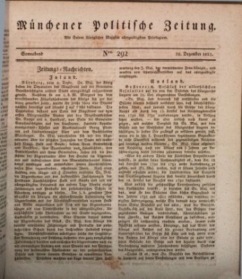 Münchener politische Zeitung (Süddeutsche Presse) Samstag 10. Dezember 1825