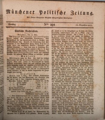 Münchener politische Zeitung (Süddeutsche Presse) Dienstag 13. Dezember 1825