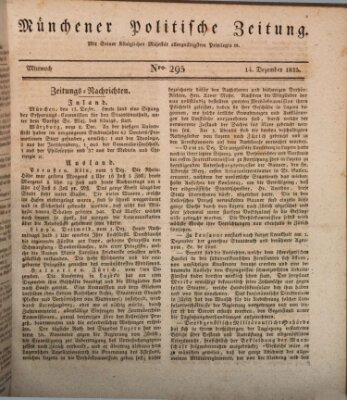 Münchener politische Zeitung (Süddeutsche Presse) Mittwoch 14. Dezember 1825