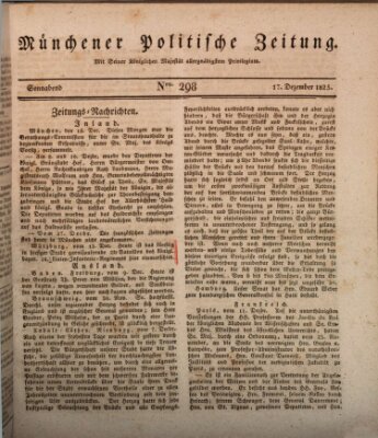 Münchener politische Zeitung (Süddeutsche Presse) Samstag 17. Dezember 1825