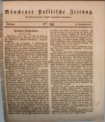 Münchener politische Zeitung (Süddeutsche Presse) Montag 19. Dezember 1825