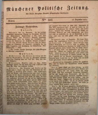 Münchener politische Zeitung (Süddeutsche Presse) Freitag 23. Dezember 1825