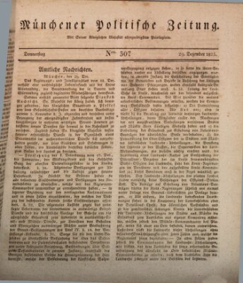 Münchener politische Zeitung (Süddeutsche Presse) Donnerstag 29. Dezember 1825