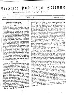 Münchener politische Zeitung (Süddeutsche Presse) Dienstag 9. Januar 1827