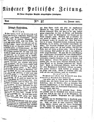 Münchener politische Zeitung (Süddeutsche Presse) Mittwoch 31. Januar 1827