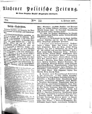 Münchener politische Zeitung (Süddeutsche Presse) Dienstag 6. Februar 1827