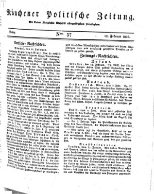 Münchener politische Zeitung (Süddeutsche Presse) Montag 12. Februar 1827