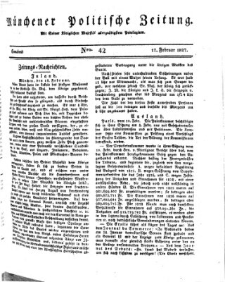 Münchener politische Zeitung (Süddeutsche Presse) Samstag 17. Februar 1827