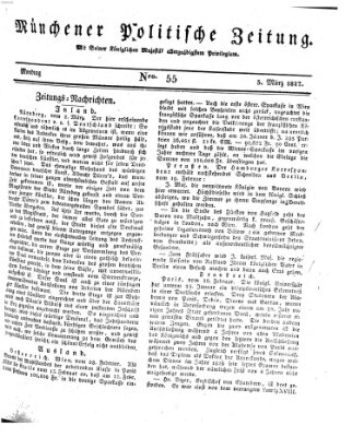 Münchener politische Zeitung (Süddeutsche Presse) Montag 5. März 1827