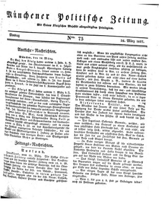 Münchener politische Zeitung (Süddeutsche Presse) Montag 26. März 1827