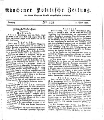 Münchener politische Zeitung (Süddeutsche Presse) Donnerstag 3. Mai 1827