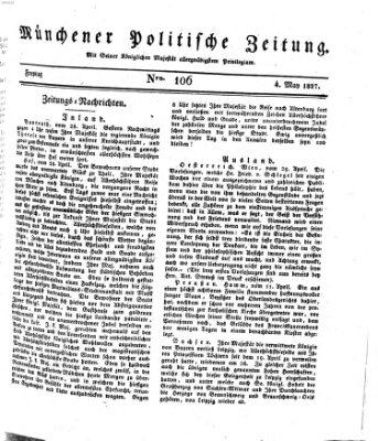 Münchener politische Zeitung (Süddeutsche Presse) Freitag 4. Mai 1827