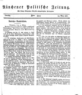 Münchener politische Zeitung (Süddeutsche Presse) Donnerstag 10. Mai 1827