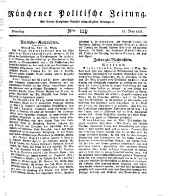 Münchener politische Zeitung (Süddeutsche Presse) Donnerstag 31. Mai 1827