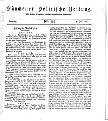 Münchener politische Zeitung (Süddeutsche Presse) Donnerstag 5. Juli 1827