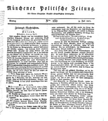 Münchener politische Zeitung (Süddeutsche Presse) Montag 9. Juli 1827