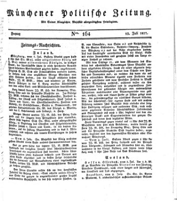 Münchener politische Zeitung (Süddeutsche Presse) Freitag 13. Juli 1827