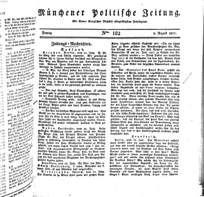 Münchener politische Zeitung (Süddeutsche Presse) Freitag 3. August 1827