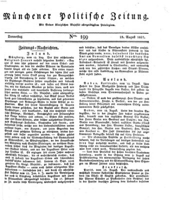 Münchener politische Zeitung (Süddeutsche Presse) Donnerstag 23. August 1827