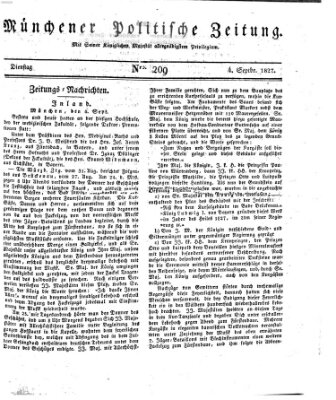 Münchener politische Zeitung (Süddeutsche Presse) Dienstag 4. September 1827