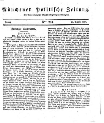 Münchener politische Zeitung (Süddeutsche Presse) Freitag 21. September 1827