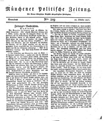 Münchener politische Zeitung (Süddeutsche Presse) Samstag 20. Oktober 1827