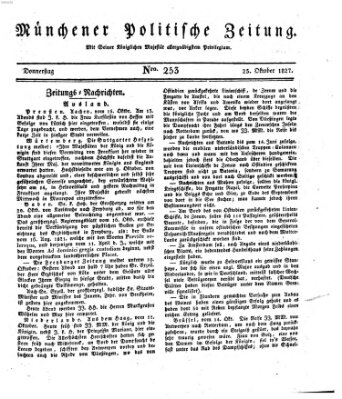 Münchener politische Zeitung (Süddeutsche Presse) Donnerstag 25. Oktober 1827