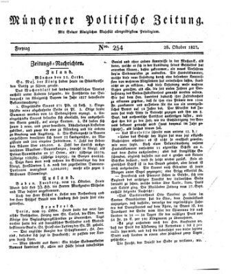 Münchener politische Zeitung (Süddeutsche Presse) Freitag 26. Oktober 1827