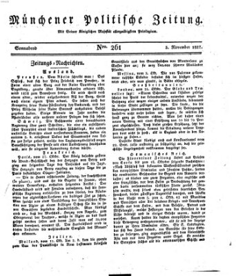 Münchener politische Zeitung (Süddeutsche Presse) Samstag 3. November 1827