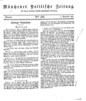 Münchener politische Zeitung (Süddeutsche Presse) Mittwoch 7. November 1827