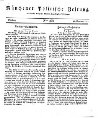 Münchener politische Zeitung (Süddeutsche Presse) Montag 12. November 1827