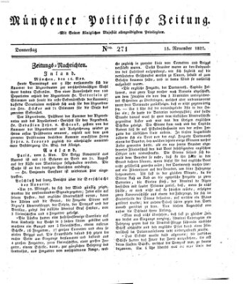 Münchener politische Zeitung (Süddeutsche Presse) Donnerstag 15. November 1827