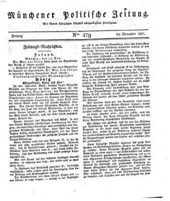 Münchener politische Zeitung (Süddeutsche Presse) Freitag 23. November 1827