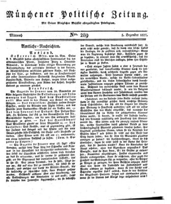 Münchener politische Zeitung (Süddeutsche Presse) Mittwoch 5. Dezember 1827