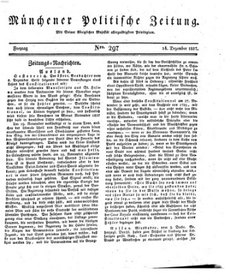 Münchener politische Zeitung (Süddeutsche Presse) Freitag 14. Dezember 1827